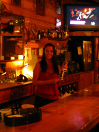 Debbie makes the Lake Alpine Lodge Bar a friendly place for backpackers